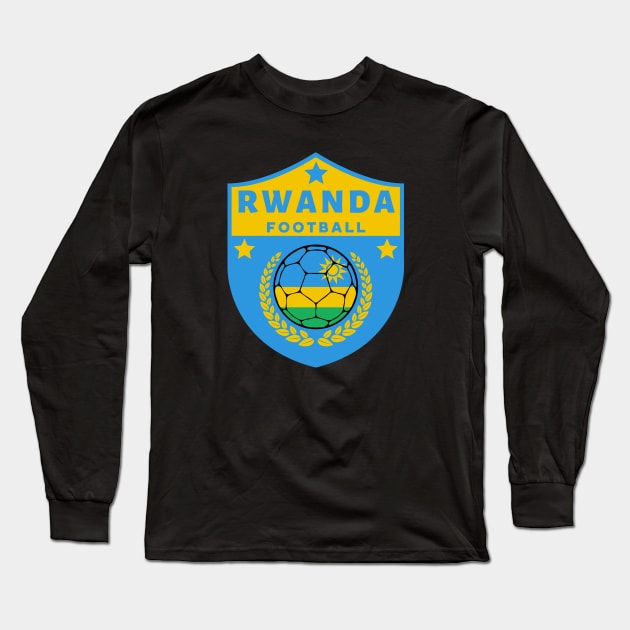 Rwanda Football Long Sleeve T-Shirt by footballomatic